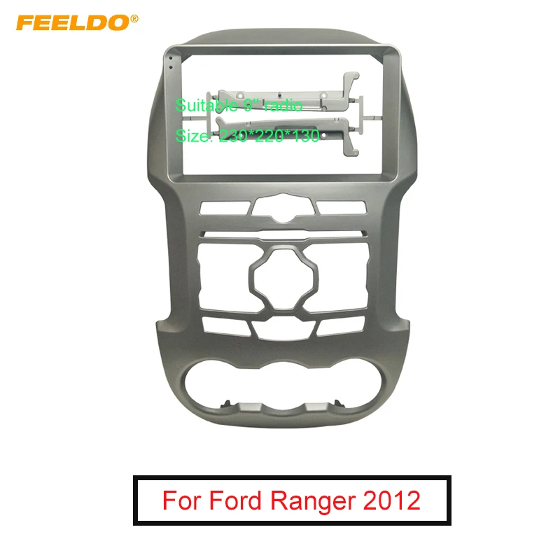 

FEELDO Car Audio Fascia Frame Adapter For Ford Ranger 2012 9" Big Screen 2DIN Dash Fitting Panel Frame Kit