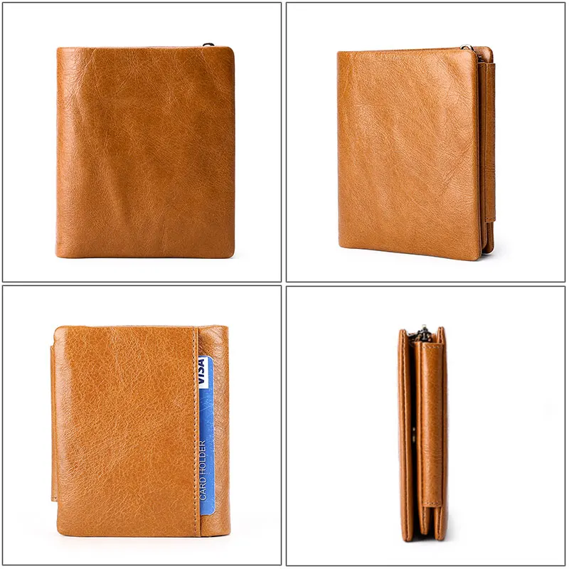 Новинка большие вместительные мужские кошельки из натуральной кожи винтажный