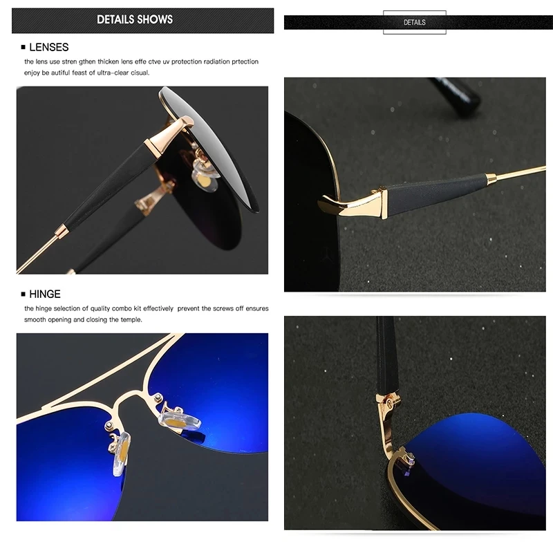 

Luxury Brand Sunglasses Men Polarized Driving Coating Glasses Metal Rimless Pilot Sun glasses For Men Gafas De Sol Hombre MBZ743