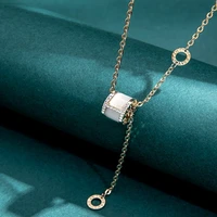 the new small waist opal pendant necklace net red double h clavicle chain niche design sense of a hundred to take a necklace