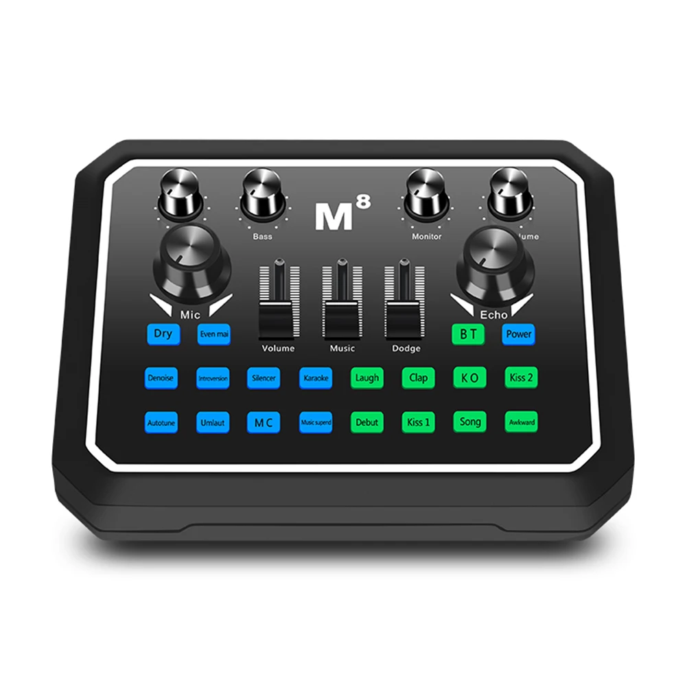 

Mixer Board Plastic Multiple Effects Broadcast Wireless Bluetooth Music Recording Live Sound Card Accessories Audio Universal