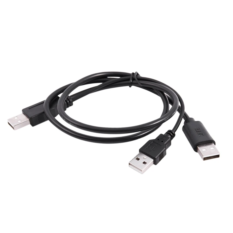 USB 2.0 Type A Male to Dual Y Splitter Cable Cord Black | Электроника