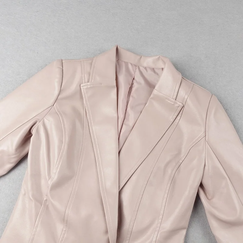 Женский комплект из двух предметов VC облегающее платье искусственной кожи с