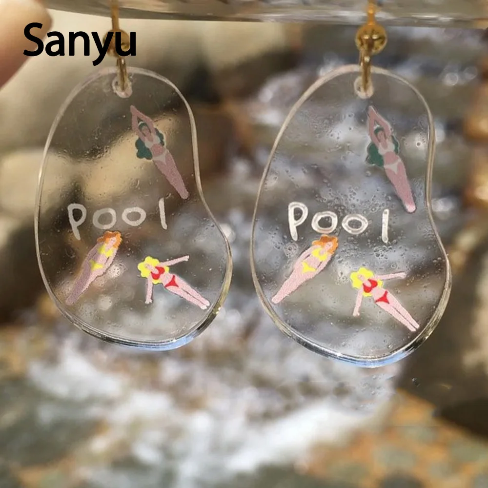 Женские акриловые сережки-подвески прозрачные сережки-бикини геометрической