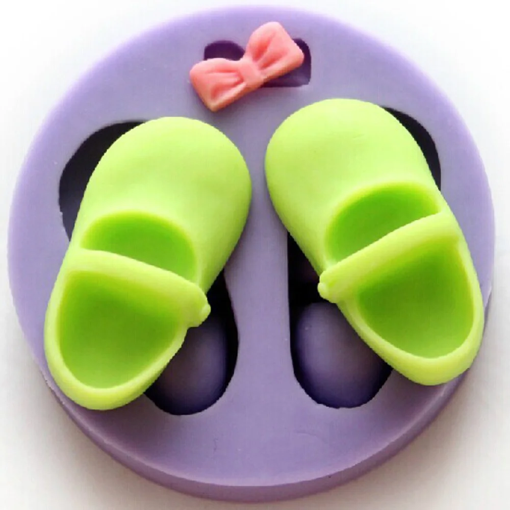 Детская обувь с бантом искусственная форма помадка Украшение Тортов полимерная