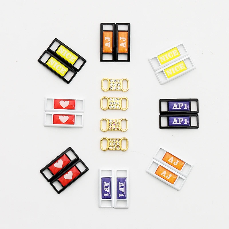 1Pair New AF1 Shoelaces Buckle Rhinestone Shoe Decorations Sneaker Kits Metal Lace Buckle Sports Metal Kits Shoe Accessories