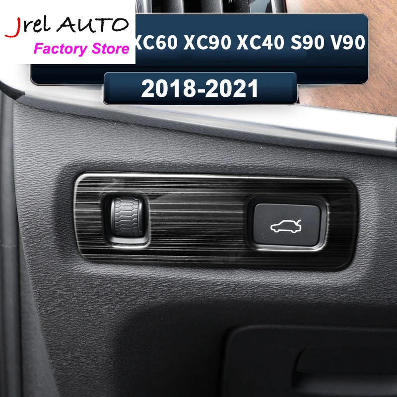 

JREL For Volvo XC60 XC90 XC40 S90 V90 2018 - 2021 Car Headlight Switch Sequin Headlight Adjust Cover Trim Stickers Accessories