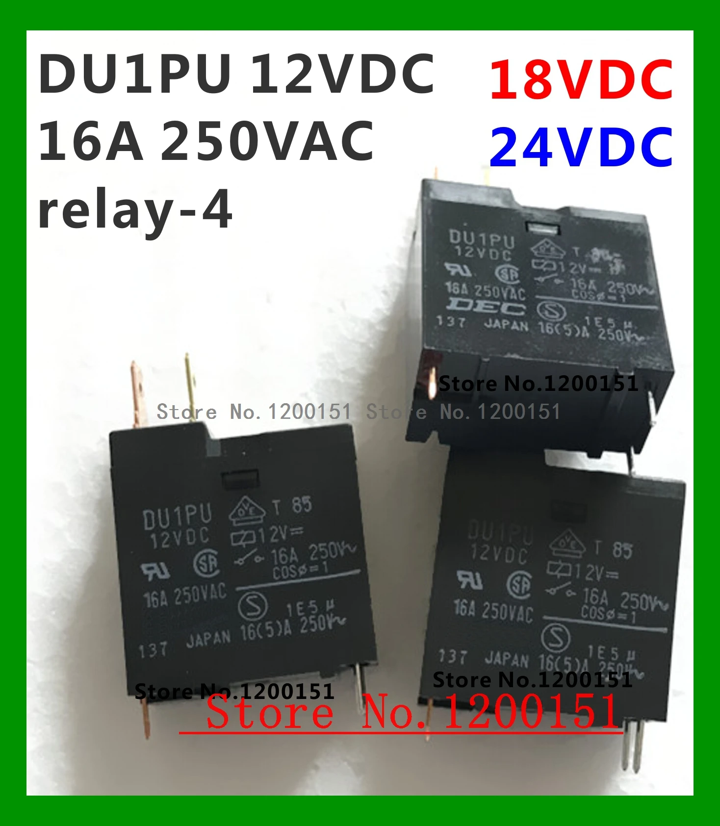 DU1PU 12VDC 18VDC 24VDC 16A 250VAC реле 4|dec| |