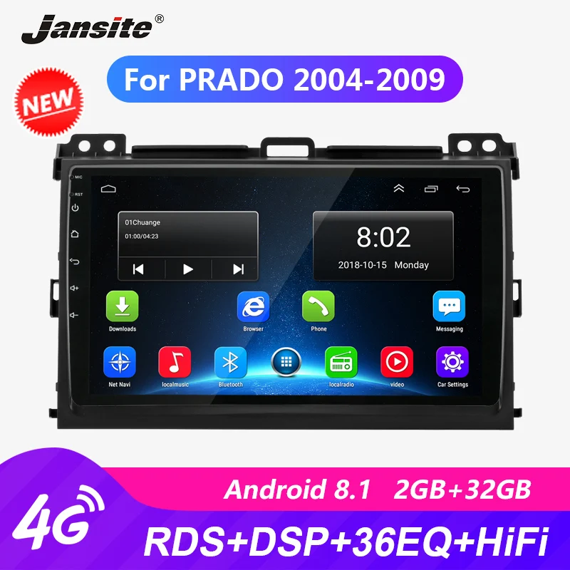 Jansite 9 &quot4G RDS автомобильное радио для Toyota Land Cruiser Prado 2004 2009 Авторадио Android сенсорный