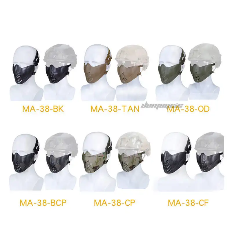 Военная дышащая маска для страйкбола защитная тактическая на половину лица