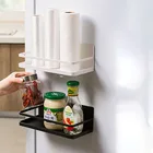 Кухонная полка на холодильник, боковая Магнитная стеллаж для хранения емкость для приправ, специй, инструментов, кухонной утвари, гаджетов # SW