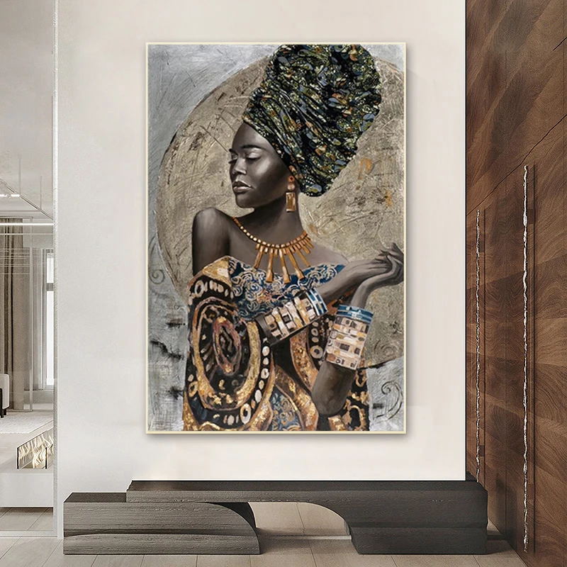 Современные Африканские женские постеры и картины с принтом Этническая картина