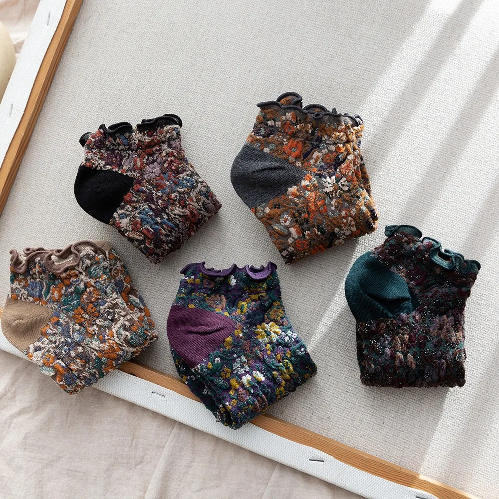 Носки с оборками модные милые короткие носки в Корейском стиле цветочной