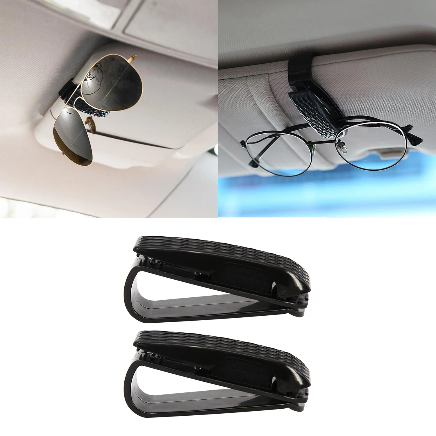 

2PCS Car Sun Visor Glasses Holder Sunglasses Clip Bracket Portable Fastener Eyeglasses Ticket Clip Vehicle Accessories
