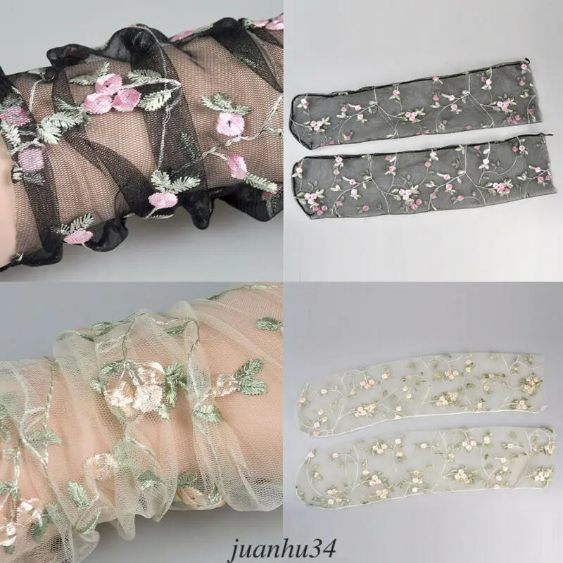 Женские летние милые сетчатые носки с цветочной вышивкой тонкие прозрачные