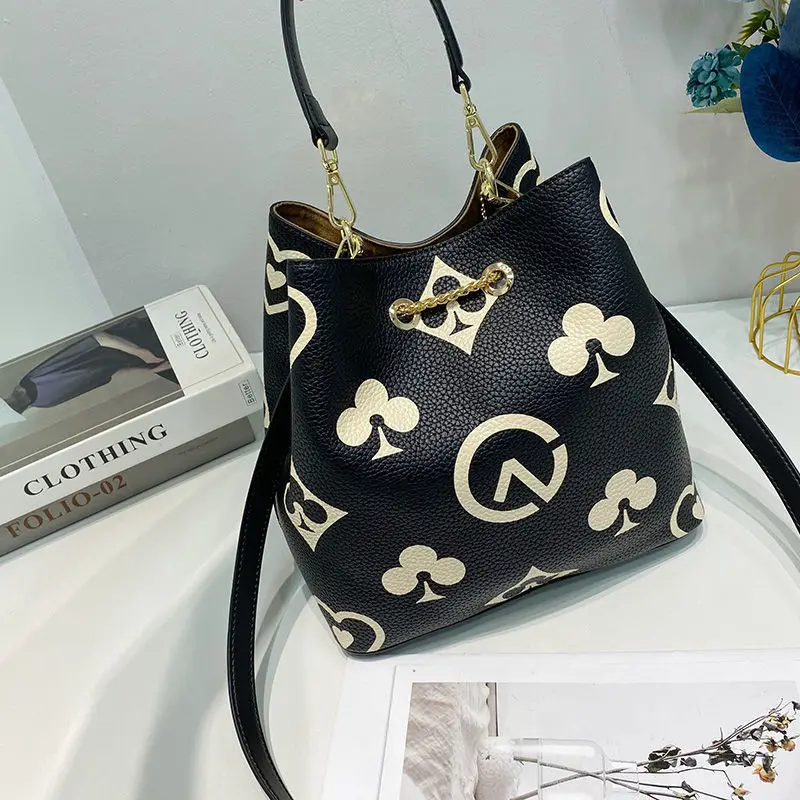 

2021 New Fashion Genuine Leather High Quality Shoulder Satchels Portable Bucket Bag Purses and Handbags Luxury Designer Sac Luxe