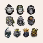 Gorilla Скелет Животные мультфильм Вышивка Патчи легкость для пиджак жилет байкерские аксессуары в стиле панк пришить или с помощью утюга