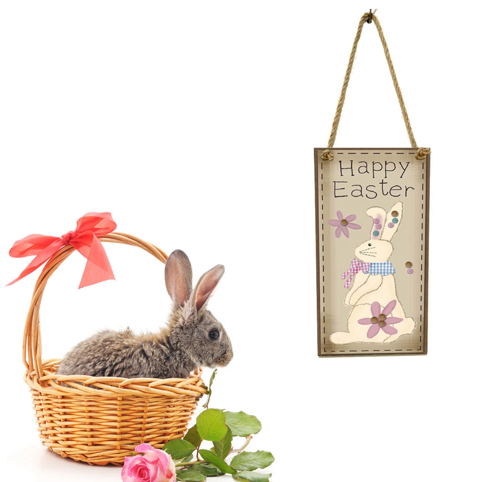 

Easter Wood Hanging Sign Wooden Hanging Plaque Door Decoration