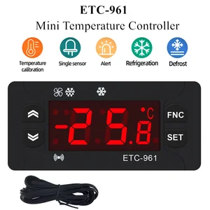 etc 961 mini temperature controller microcomputer thermostats digital thermostat refrigeration alarm 220v ntc sensor 40 off free global shipping