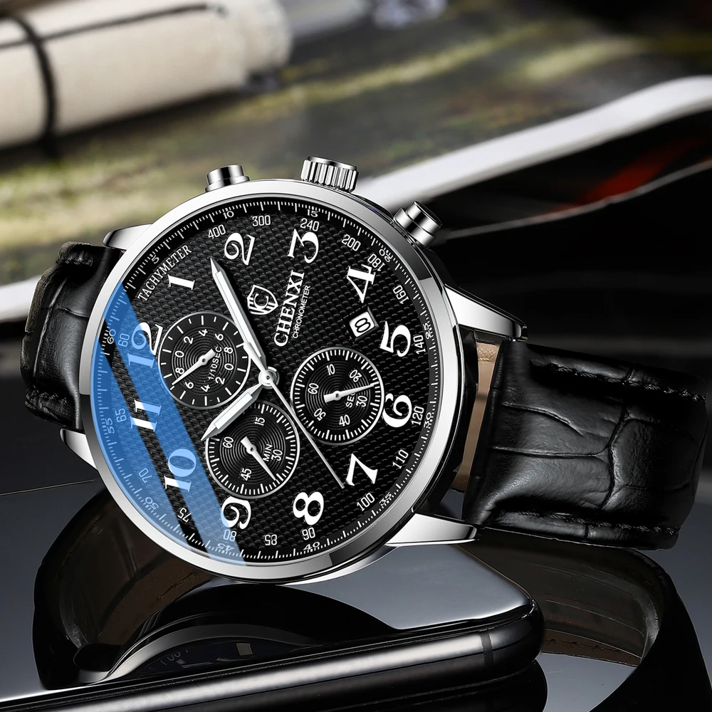 

CHENXI Top Brand Mens Watches Stainless Steel Strap Business Waterproof Luminous Chronograph Quartz Watch Men Sport Wristwatch