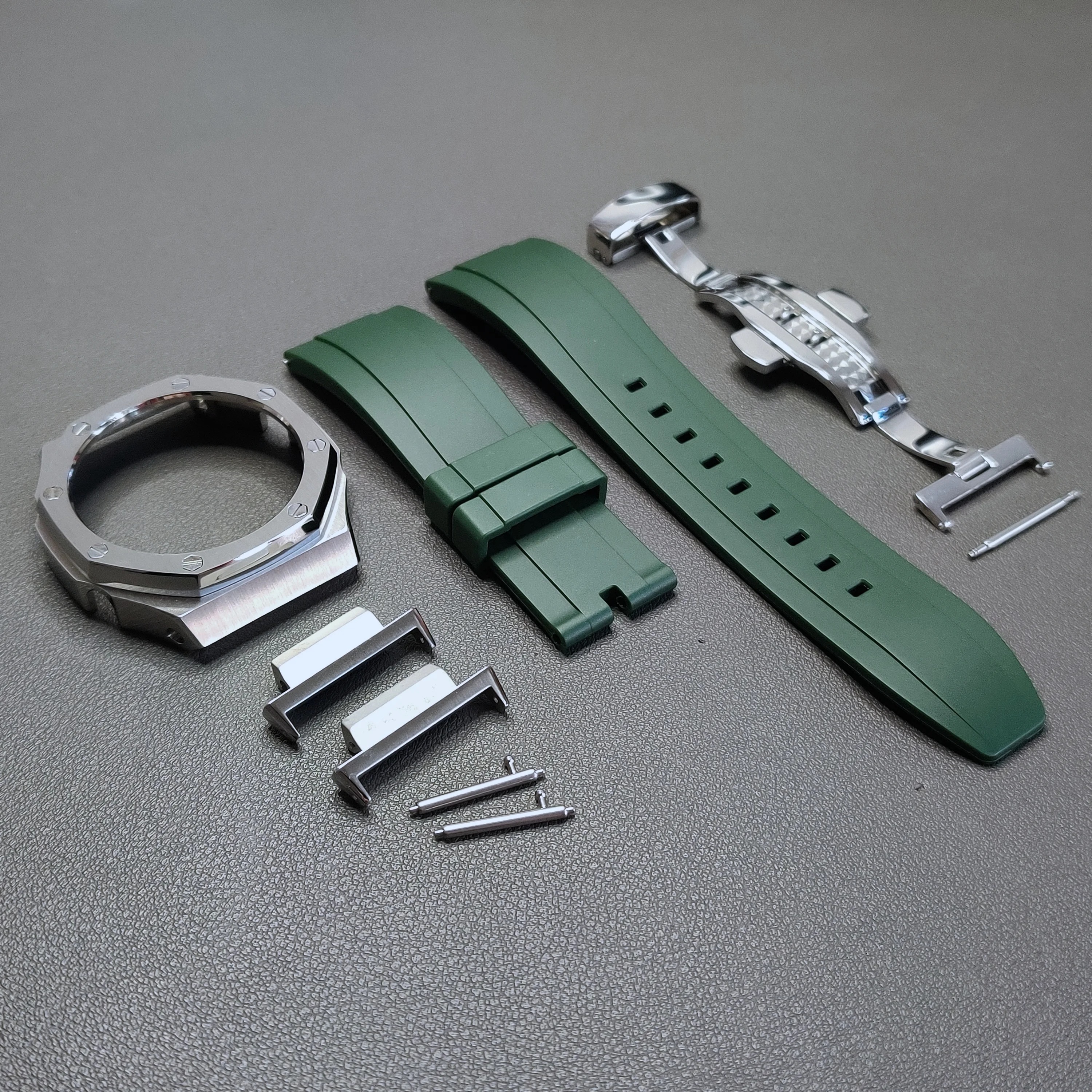 

Hontao GA2100 2rd Generation Casioak Mod Metal Bezel GA2110 Watch Strap Adapter Fluorine Rubber Watch Band for GA-2100/2110