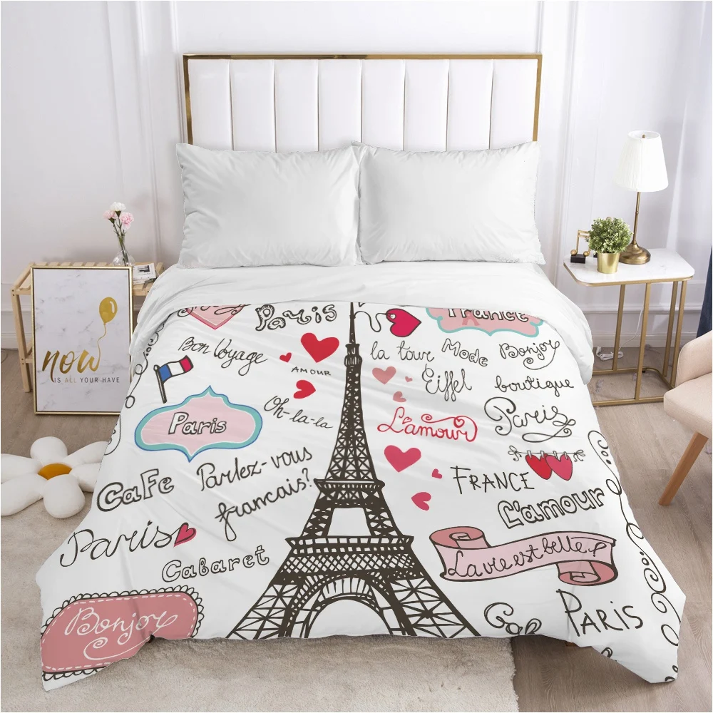 

Eiffel Tower Duvet cover Quilt/Blanket/Comfortable Case Double King Bedding 140x200 240x260 200x200 for Home letter