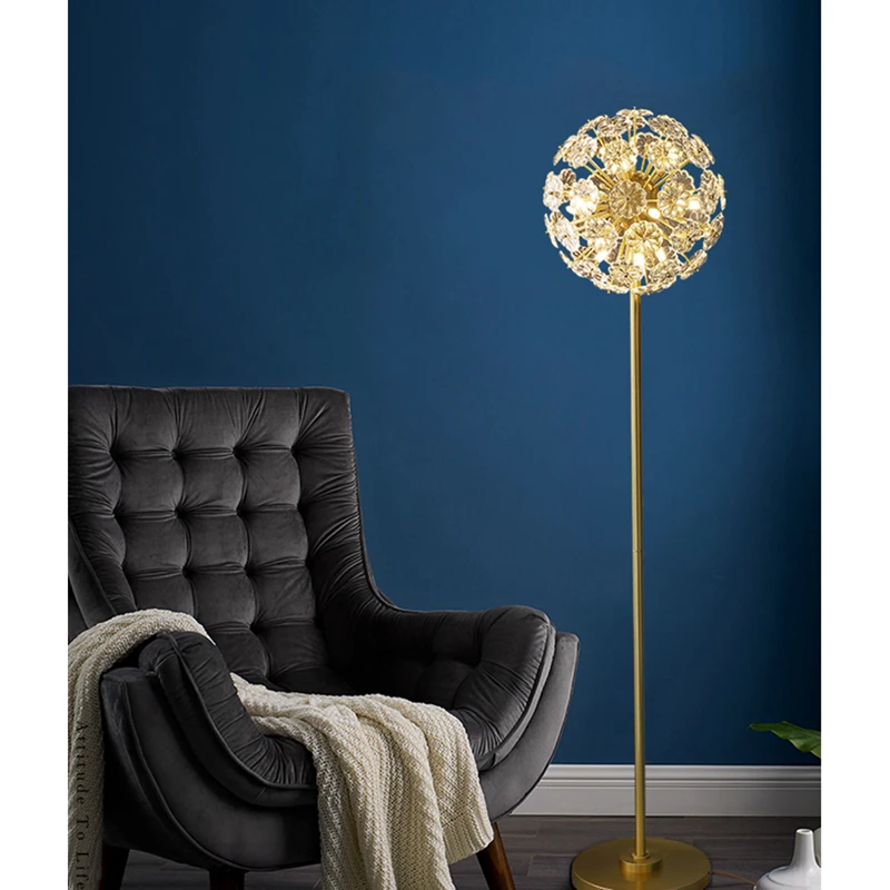 Современный напольный Хрустальный Торшер для модниц комнатные освещение G9