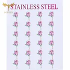 Комплект женских сережек-гвоздиков из нержавеющей стали с розой