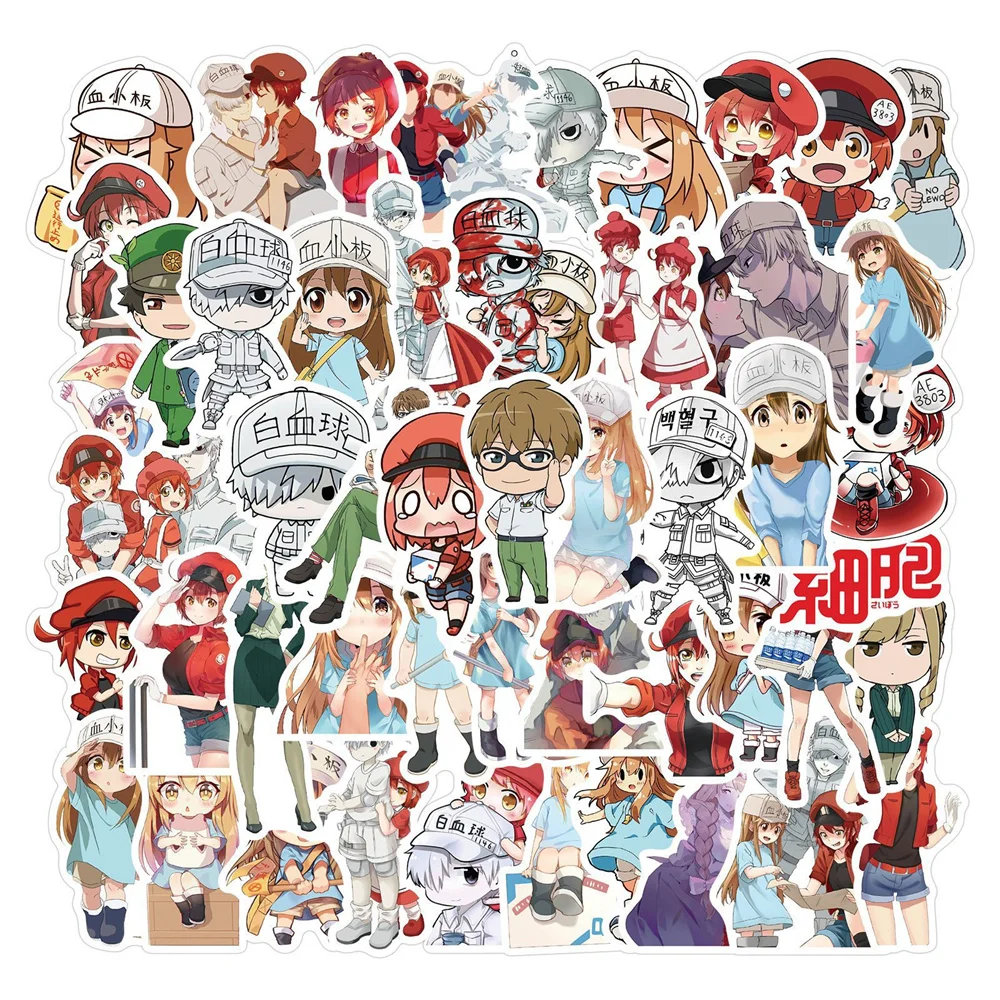 

10/30/50PCS Cartoon Work Cell Graffiti Stickers Personalized PVC Luggage Motorcycle Car Body Stickers Wholesale