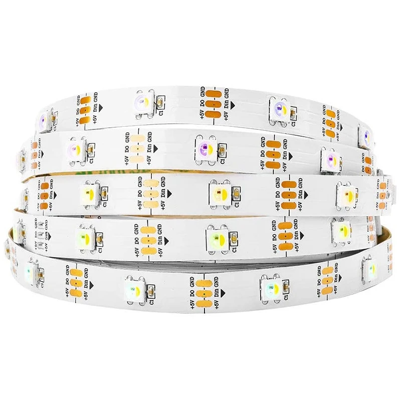 

Promotion! RGBW SK6812 (WS2812B) RGB + Warm White 5M 30 LEDs/Pixel/M Individually Addressable Flexible LED Strip IP30 DC5V