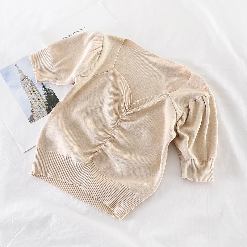 Женская футболка с V образным вырезом коротким рукавом|Футболки| |