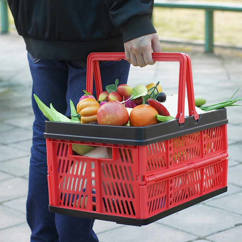 Складная корзина для хранения покупок в супермаркете портативная Корзина