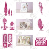 arrival new peacock balcony courtyard garden cypress tree metal cutting dies scrapbook diary decoration embossing template