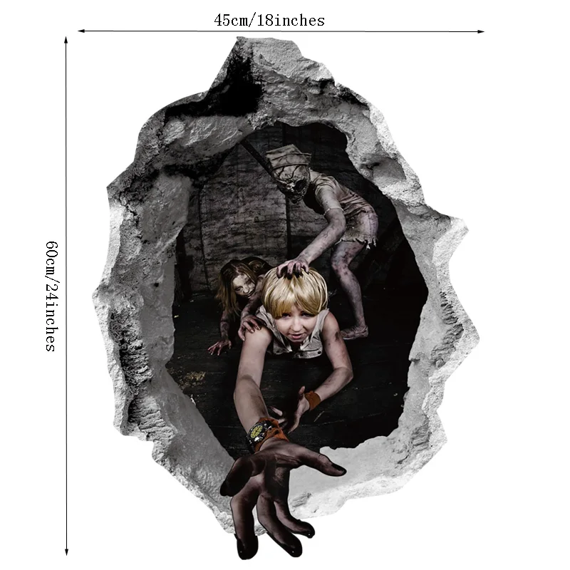 Украшение на Хэллоуин 3D наклейки стену с призраками съемные настенное искусство