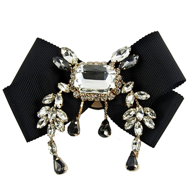 Модная большая брошь цвета шампанского с австрийским кристаллом Стразы