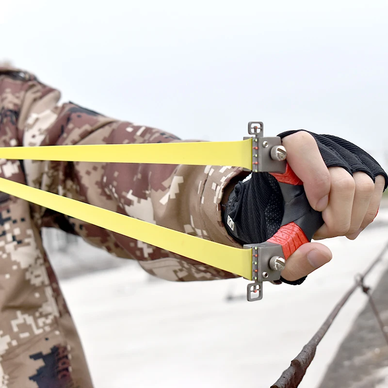 

High Precision Flat Leather Slingshot Big Power Catapult Outdoor Hunting Shooting Professional Bow Traditional Sling Shot