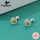 Серьги-гвоздики женские из серебра 925 пробы, в форме цветка, DS543