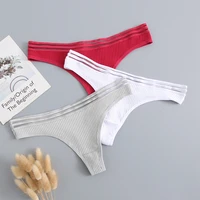 bannirou 3pcs cotton womens panties sports sexy thongs underwear for women female t back g string underpants ladies intimates