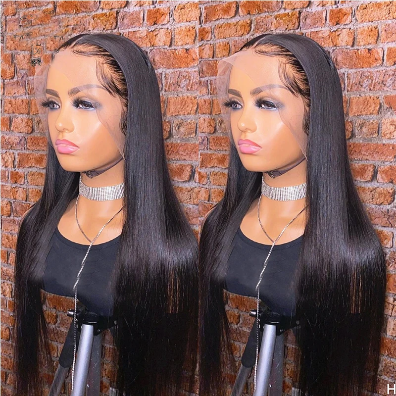 

26Inch 180%Density Long Straight Synthetic Lace Front Wig For Women With Baby Hair Heat Resistant Fiber Hair Daily Glueless Wigs