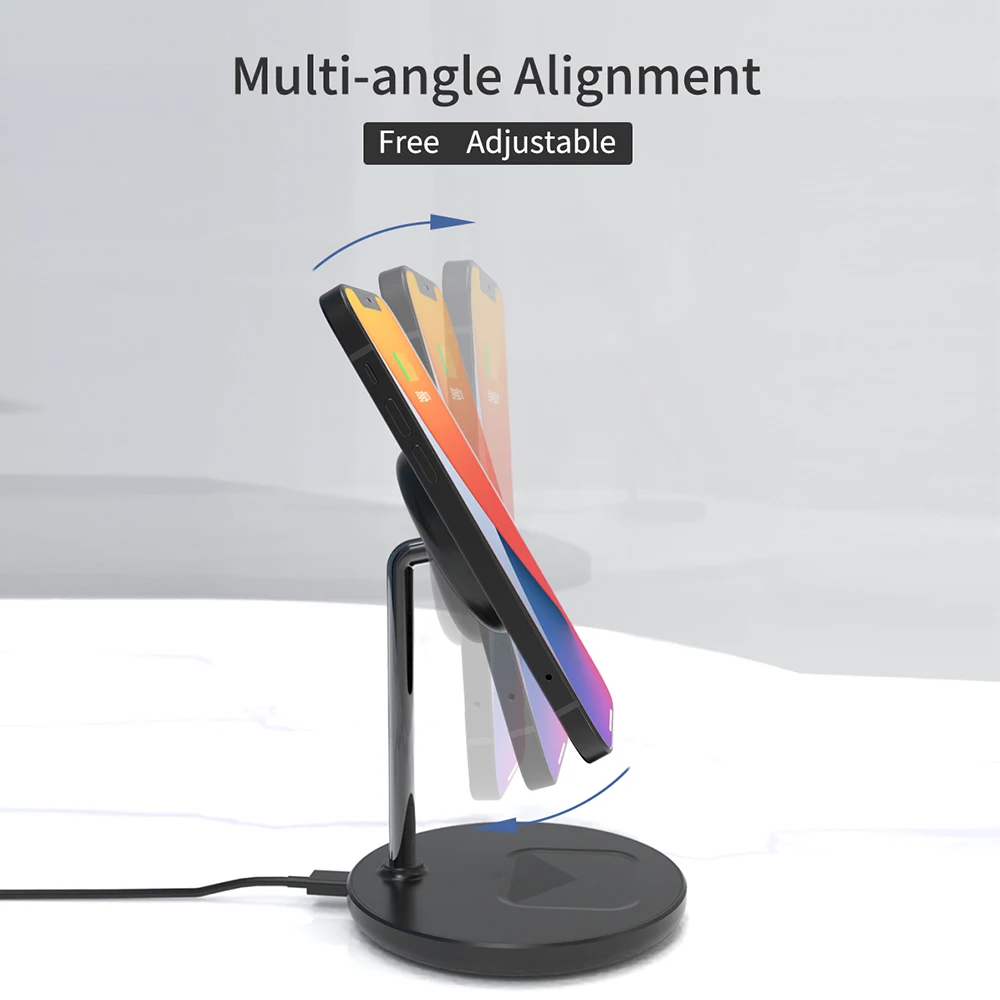 bonola 2 in 1 magnetic wireless charger for iphone 12 pro 11samsung s21 note 15w wireless charger for apple airpodssamsung bud free global shipping