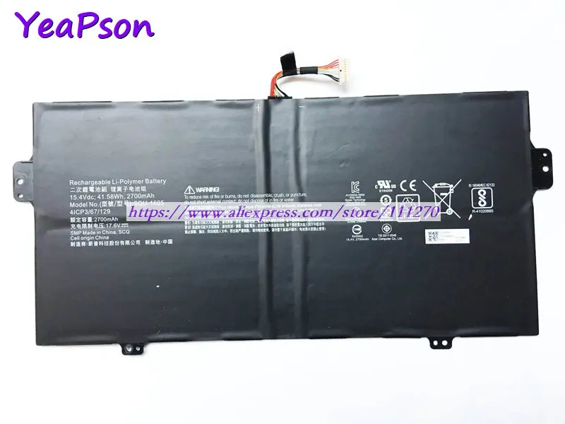 Аккумулятор Yeapson для ноутбука Acer Swift 15 4 в 2700 мА/ч оригинальный 7 SQU-1605 подходит