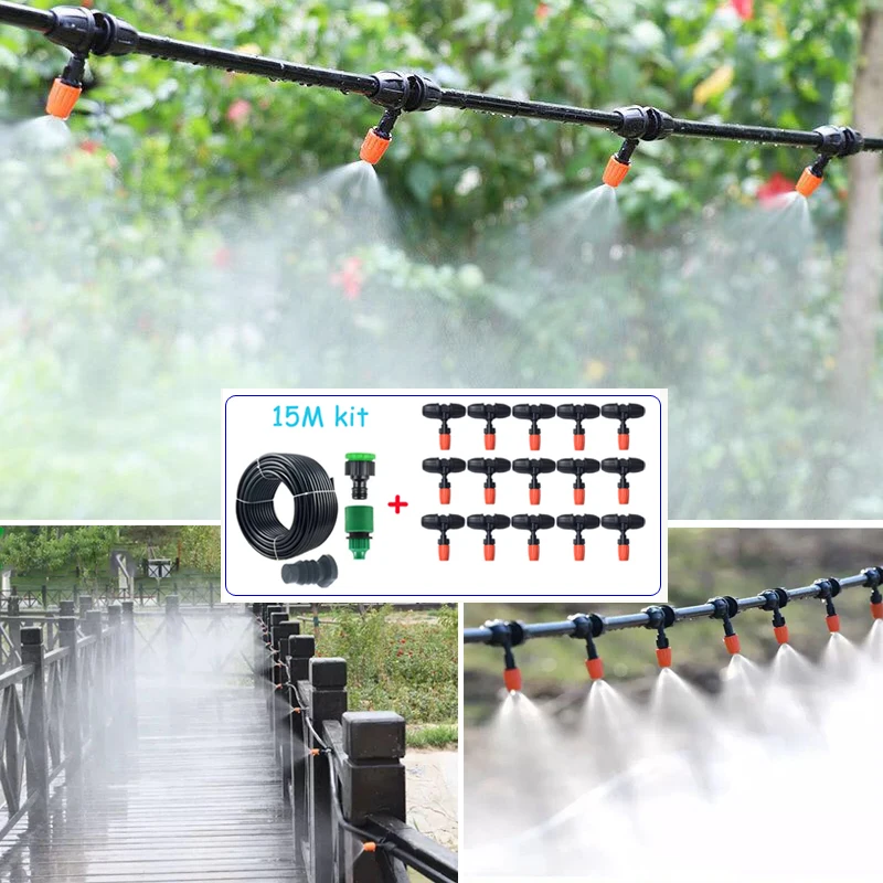 DIY Automatic Micro Drip Irrigation System Garden Irrigation Sprinkler Self Watering Kits Garden Pipe watering Device 15M kits