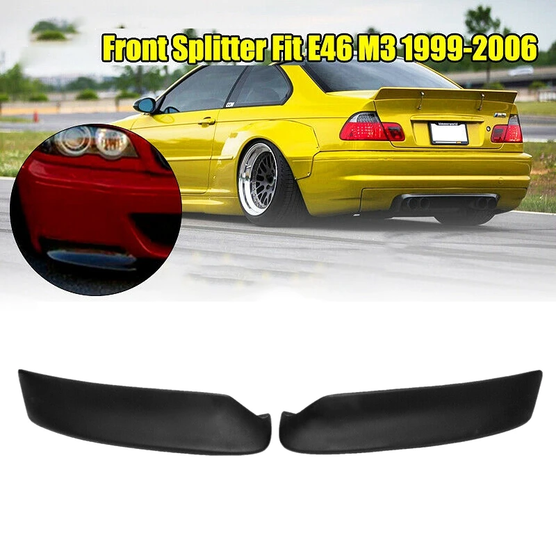 Черный левый и правый автомобильный передний бампер в стиле CSL разветвители