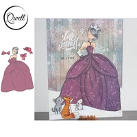 qwell clear stamps girl with fluffy skirt for paper craft cards decoration album diy scrapbooking making template 2021 new