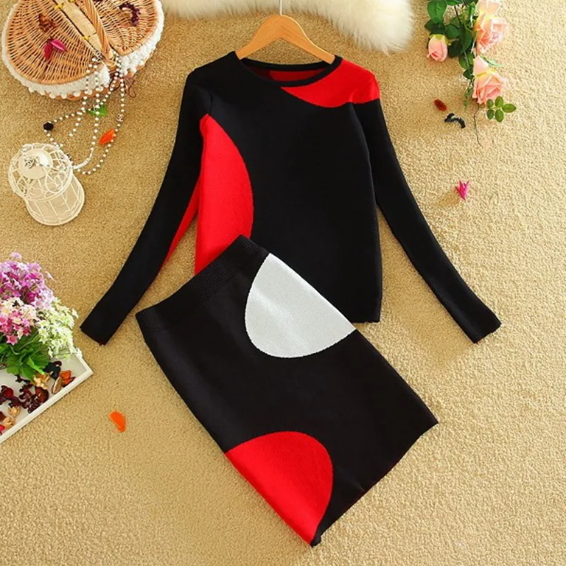 2021 Новинка весны новая осенняя Для женщин вязаная юбка костюмы геометрический