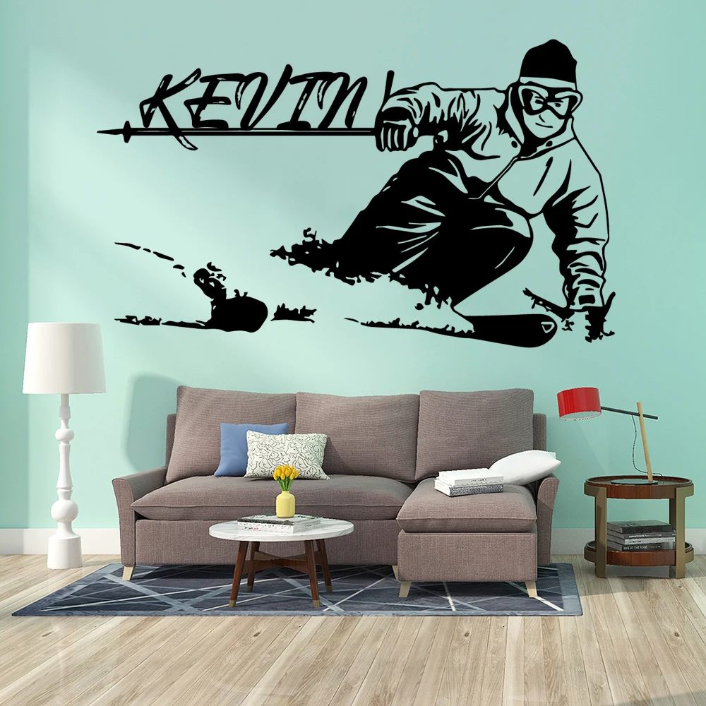 Роскошная наклейка для катания на лыжах украшения дома настенные наклейки