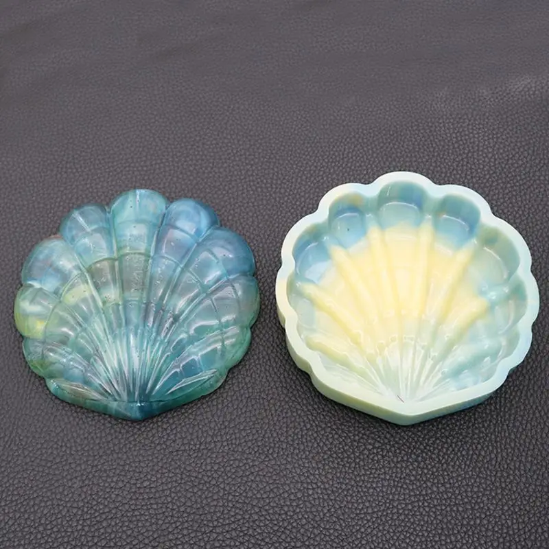 

DIY Crafts Making Crystal Epoxy Mold Shell Shape Table Top Storage Box Desktop Decoration Molud Set Resin Silicone Molds Dried F