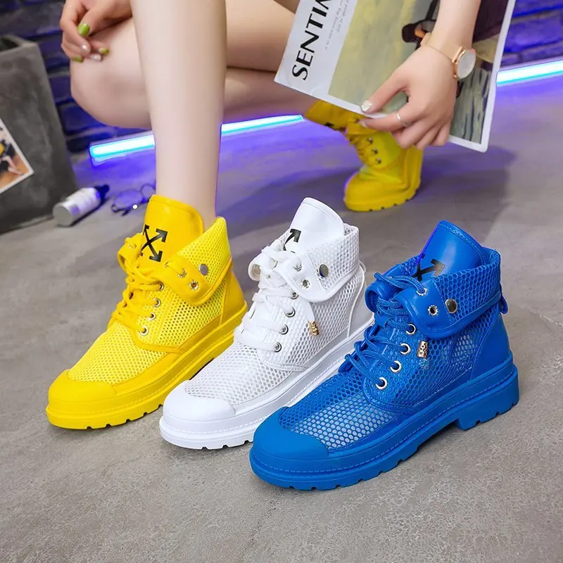 

Summer Fashion Sandals New Mesh Comfortable and Breathable High Top Shoes Women's Flat Bottom Lace Up Women's Hammock Shoes