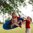 1 м 40 дюймов уличная детская игровая площадка Набор качелей блюдце вращающееся дерево гнездо качели 900D 600 фунтов Летающая веревка круглая качели