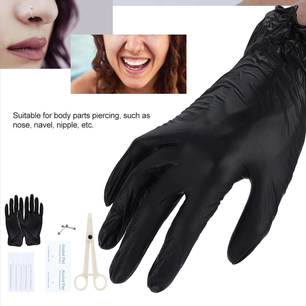 11 шт./компл. инструмент для пирсинга тела Нержавеющая сталь носом пупком